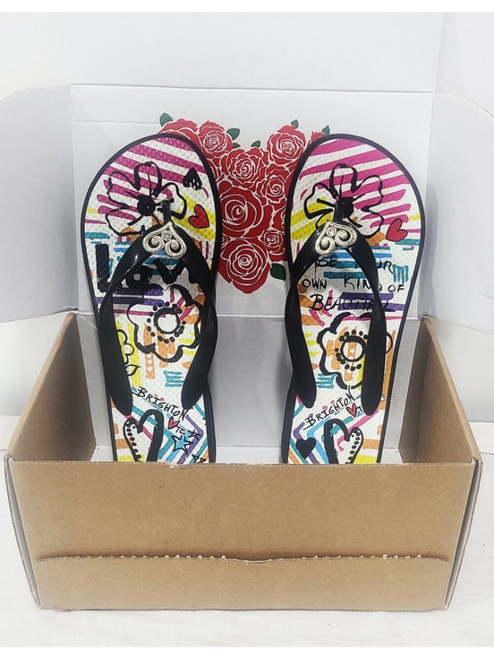 Brighton Flip Flop Sandals With Storage Bag And Box - Size 9